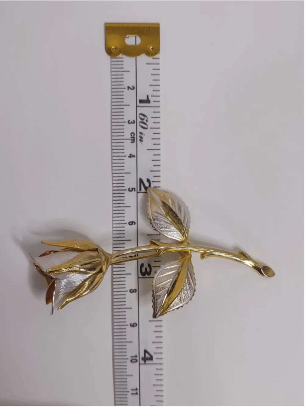 Women's Unsigned Romantic Rose Brooch One Size Gold and Silver